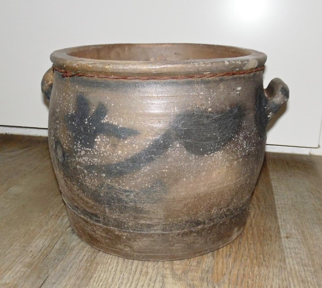 Antieke Keulse pot van aardewerk, 25 tot 40 cm, Gebruikt, Rond, Ophalen of Verzenden