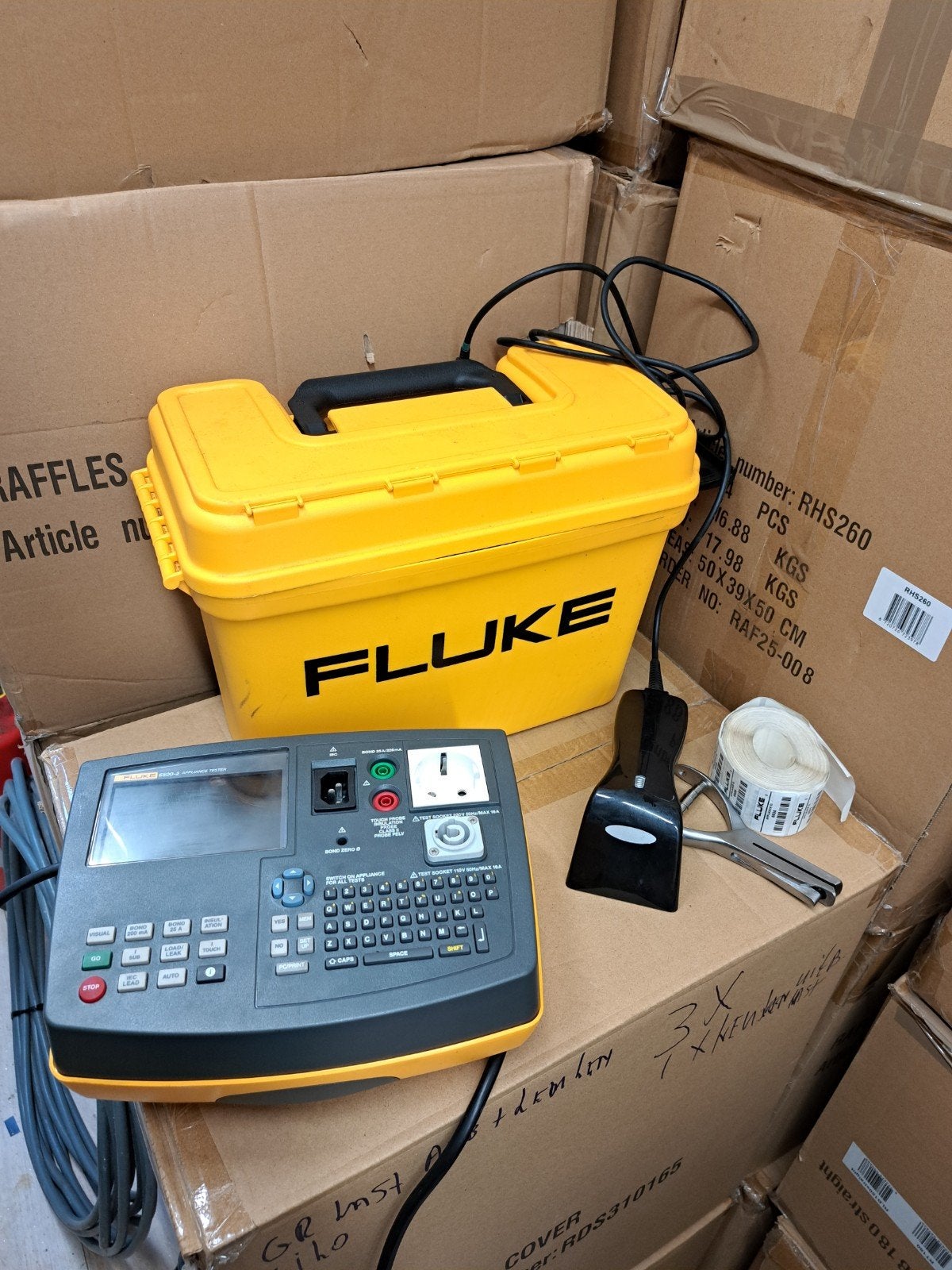 Fluke 6500-2 NL Portable Appliance Tester met scanner, Ophalen of Verzenden, Gebruikt, Elektriciteit