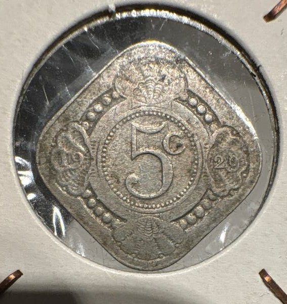 Nederlandse 5 cent munten uit 1913, 1929 en 1938, Wilhelmina, Ophalen of Verzenden, Koningin Wilhelmina, Overige waardes, Losse munt