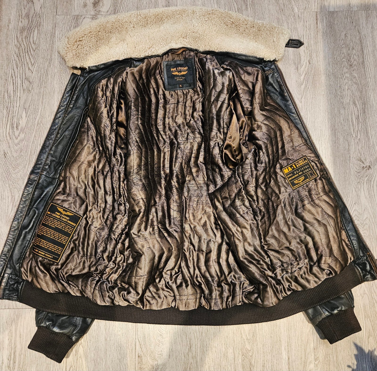 PME Legend schapen leren jas met een vintage look (XL), Kleding | Heren, Bruin, ., Maat 56/58 (XL), Ophalen of Verzenden