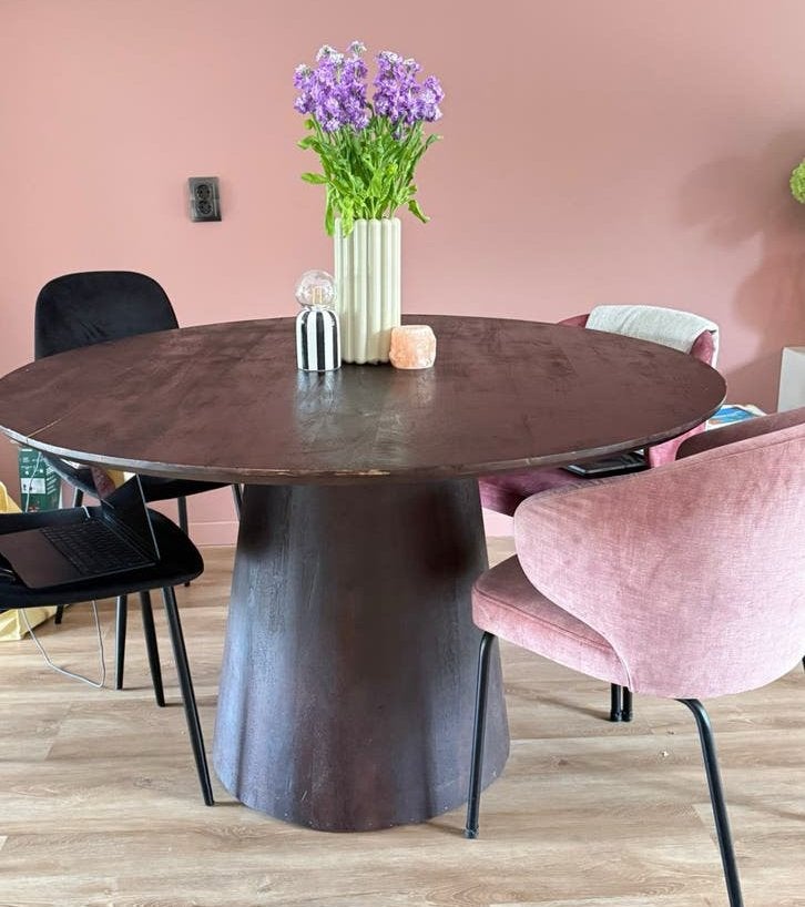 Eettafel + Dressoir hout, 100 tot 150 cm, Teakhout, Ophalen of Verzenden, Zo goed als nieuw