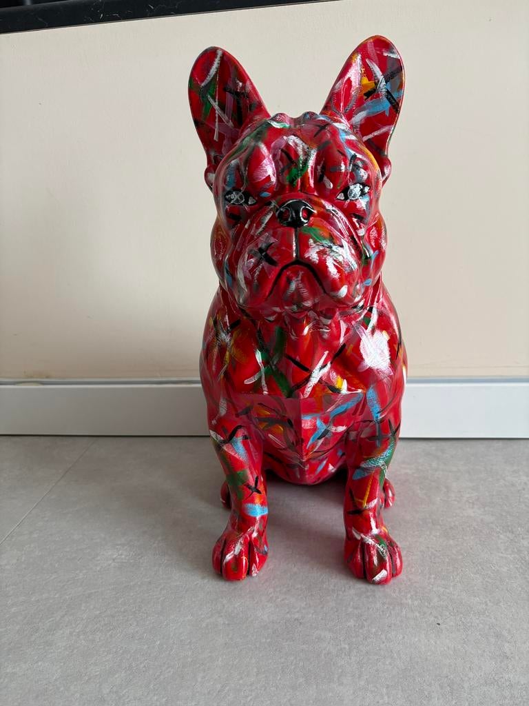 Uniek kunstobject – Franse Bulldog in moderne stijl, Ophalen of Verzenden, Nieuw, Dier