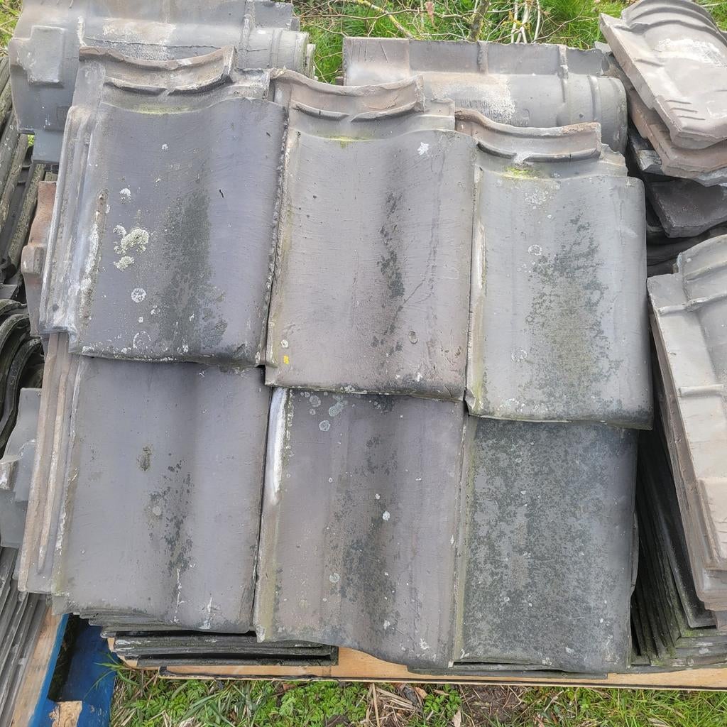 Blauw gesmoorde dakpannen De Valk 500 stuks + 8 nok, Doe-het-zelf en Verbouw, Dakpannen en Dakbedekking, Ophalen, Gebruikt, Steen of Klei