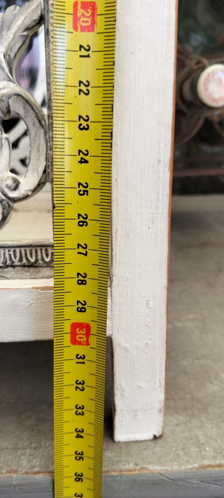 Mooie grote brocante witte windlicht kandelaar, Antiek en Kunst, Curiosa en Brocante, Ophalen of Verzenden