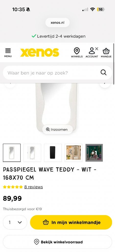 Spiegel, Ophalen, Minder dan 50 cm, Nieuw, Minder dan 100 cm