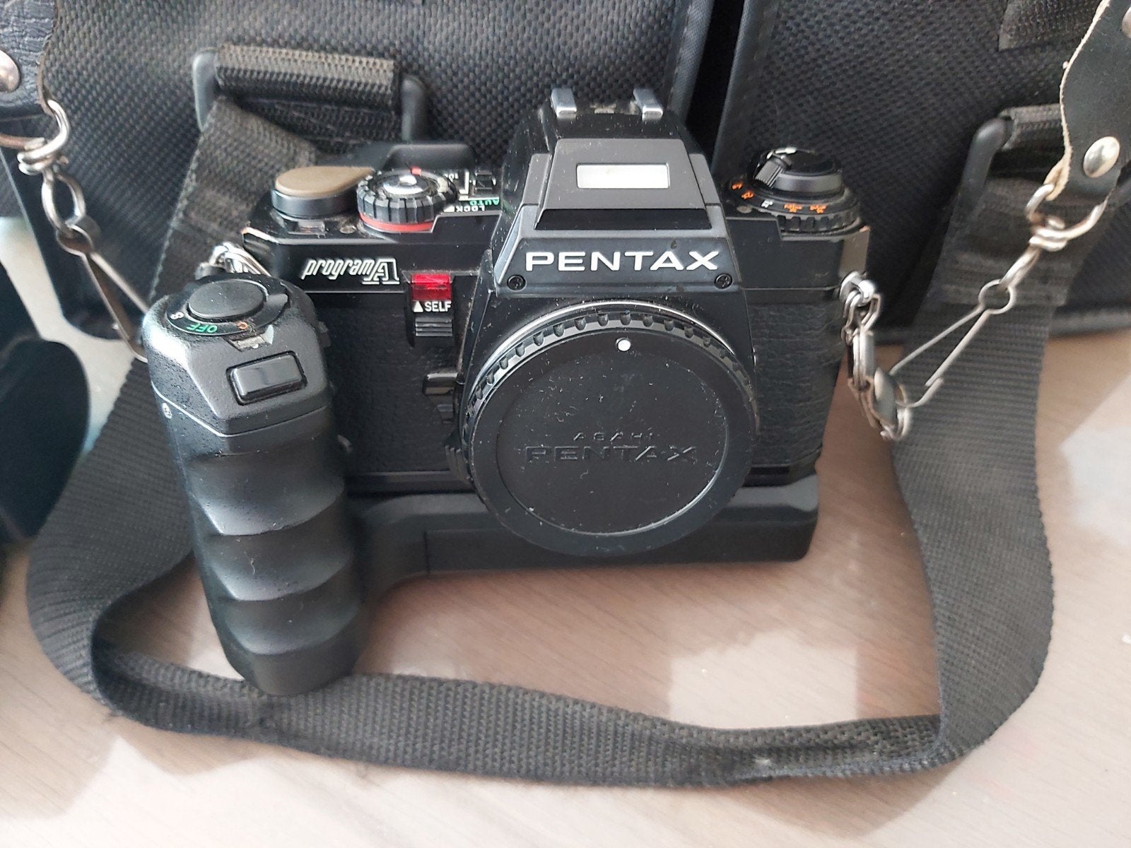 Asahi Pentax Program A Camera met accessoires en flitser, Ophalen of Verzenden, Gebruikt, Spiegelreflex, Pentax