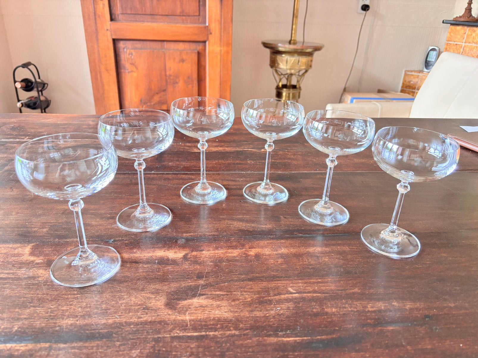 Spiegelau zes kristallen champagnecoups, Ophalen, Zo goed als nieuw, Kristal, Glas of Glazen