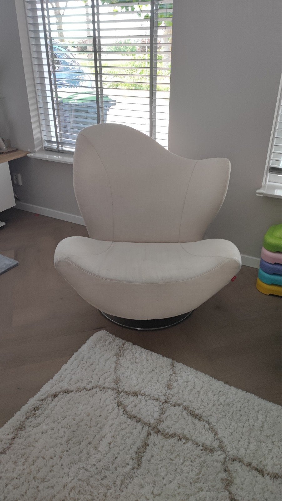 Esprit design wave fauteuil wit, Ophalen, Gebruikt, 75 tot 100 cm, Stof