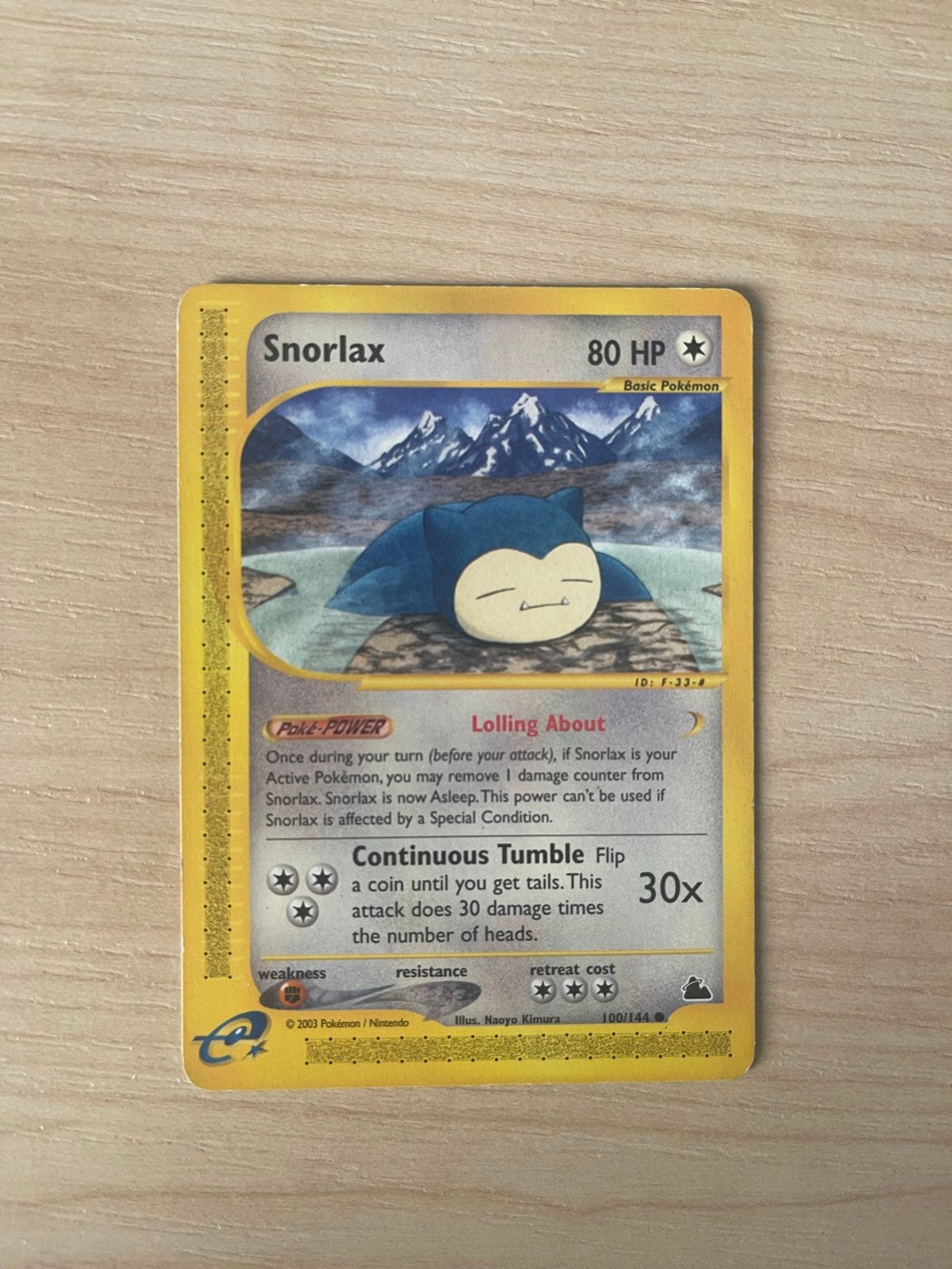 Pokémon Kaart Snorlax 100/144 Skyridge, Ophalen of Verzenden, Gebruikt, Losse kaart