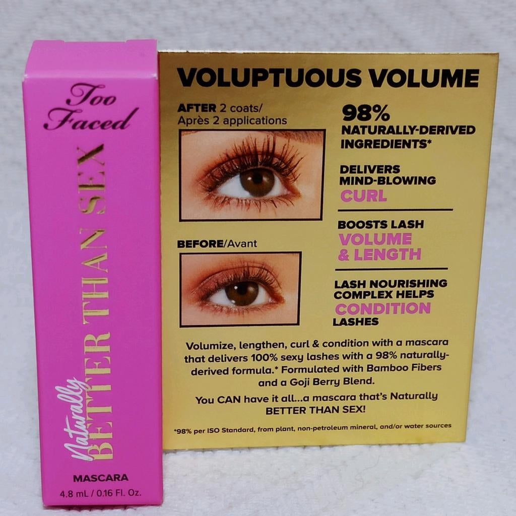 Too Faced Naturally Better Than Sex Mascara, Ogen, Verzenden, Zwart, Nieuw