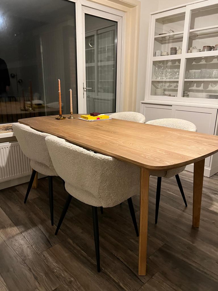 Eikenhouten eettafel - Modern en stijlvol, Huis en Inrichting, Tafels | Eettafels, Ophalen, Eikenhout, 50 tot 100 cm, Zo goed als nieuw