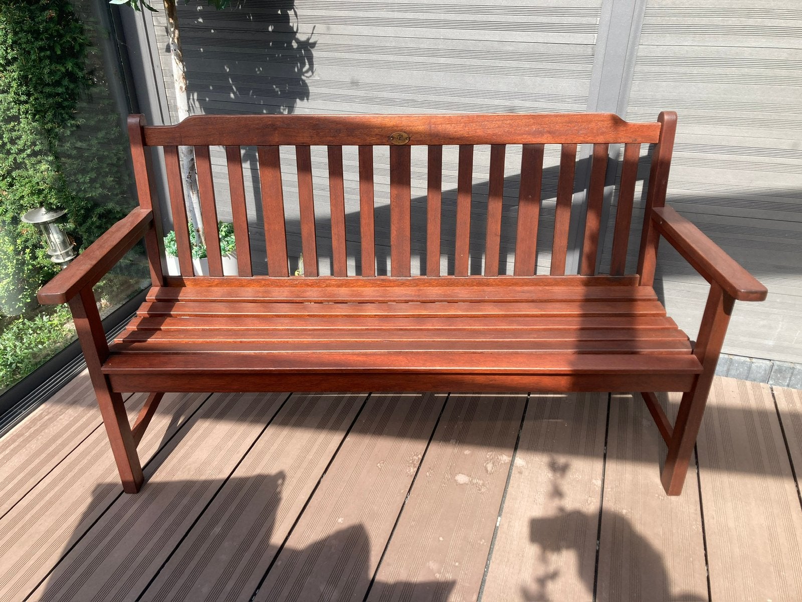 Hardhouten tuinbank 3 persoons, Ophalen, Gebruikt, Hout