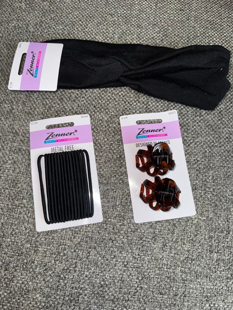 Zenner Haaraccessoires Set: Hoofdband, Elastiekjes, Speldjes, Ophalen of Verzenden, Nieuw, Haarspeld