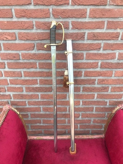 zeer fraaie metalen sabel, Ophalen of Verzenden, Landmacht, Amerika, Zwaard of Sabel