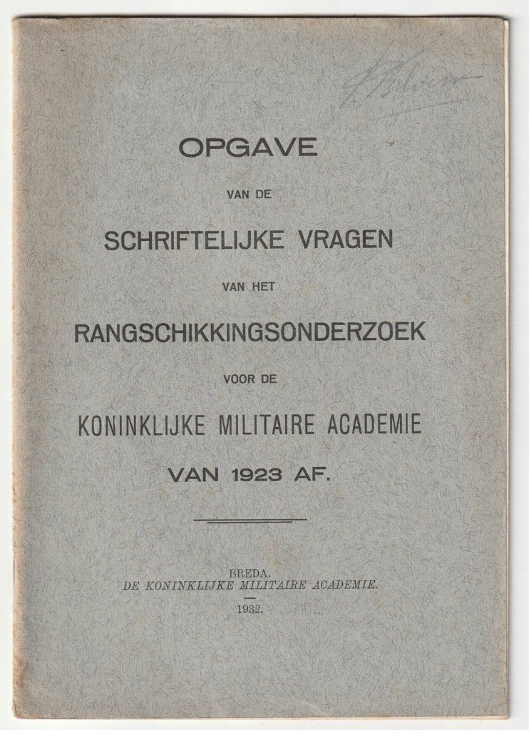 Breda KMA 1932 boekje rangschikkingsonderzoek, Verzenden, Overige typen, X, Nederland