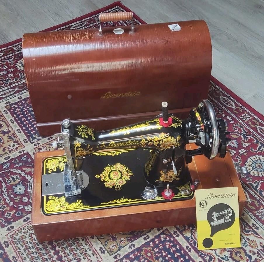 Vintage Lewenstein Naaimachine met Koffer en Boekje, Ophalen of Verzenden