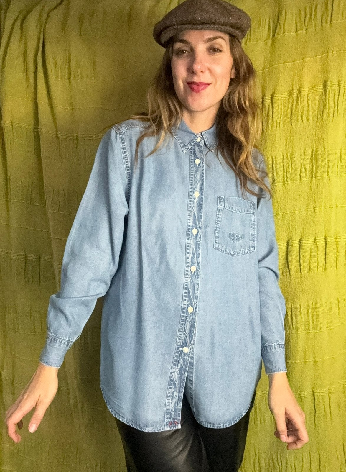Vintage spijkerblouse / blouse - blauw - 36/S, Hgv, Blauw, Hgv, Ophalen of Verzenden