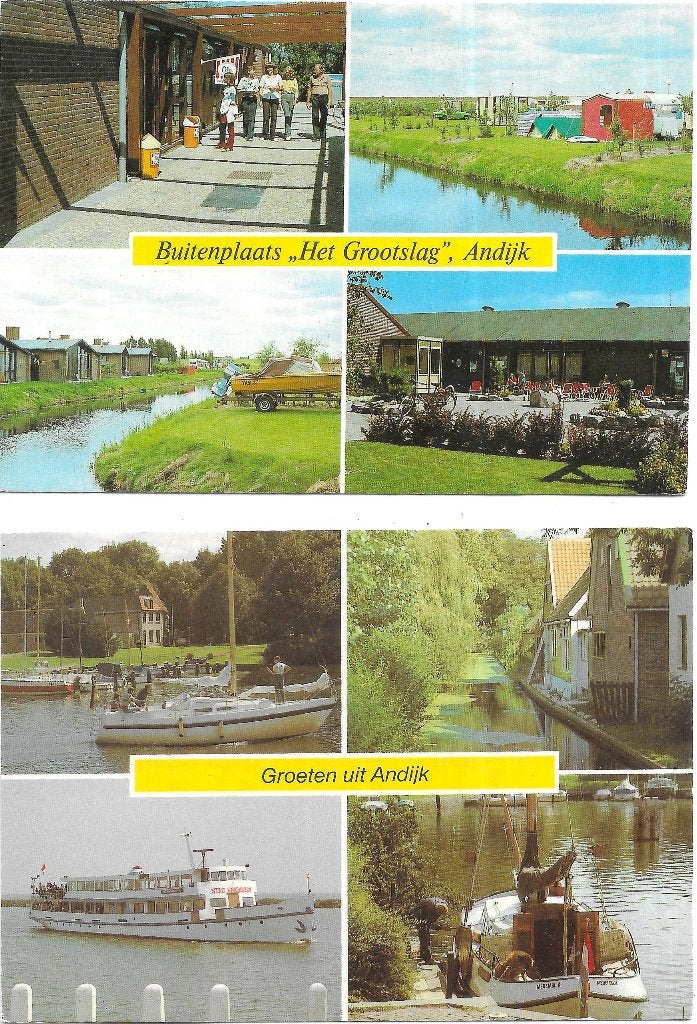 AK Andijk - 2 x Groeten uit...Buitenplaats Het Grootslag, Verzenden, 1980 tot heden, Gelopen, Noord-Holland