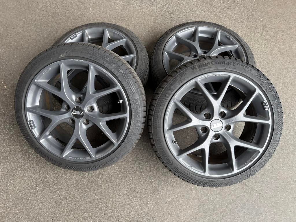 BBS SR 17 inch winterset 5x112 (mini, vw, audi) Continental, Auto-onderdelen, Banden en Velgen, Ophalen, Banden en Velgen, 17 inch