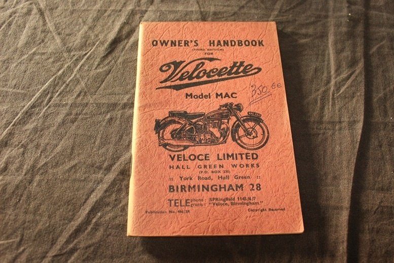 Velocette MAC 350cc motorcycle owner's manual, Motoren, Ophalen of Verzenden, Yamaha