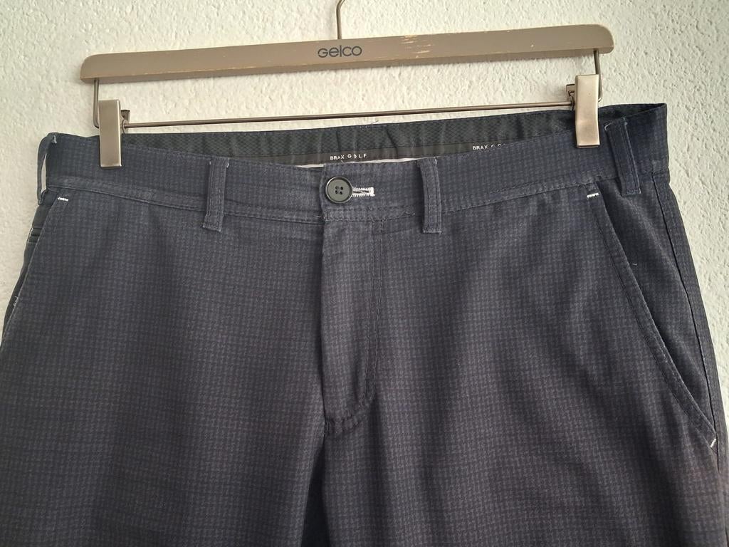 Brax Golf Heren Broek Maat 50 Donkerblauw Geruit, Ophalen of Verzenden, Zo goed als nieuw, Brax Golf, Maat 48/50 (M)