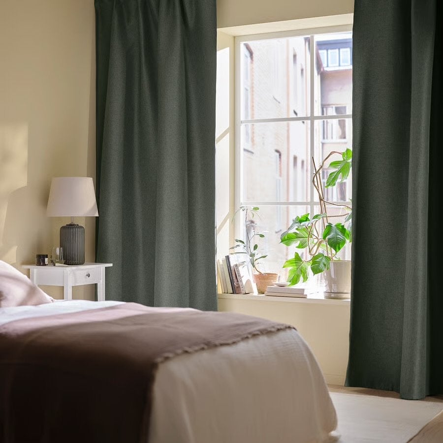 ikea Annakajsa verduisterende gordijnen groen, 3 paar, Huis en Inrichting, 100 tot 150 cm, 200 cm of meer, Ophalen of Verzenden