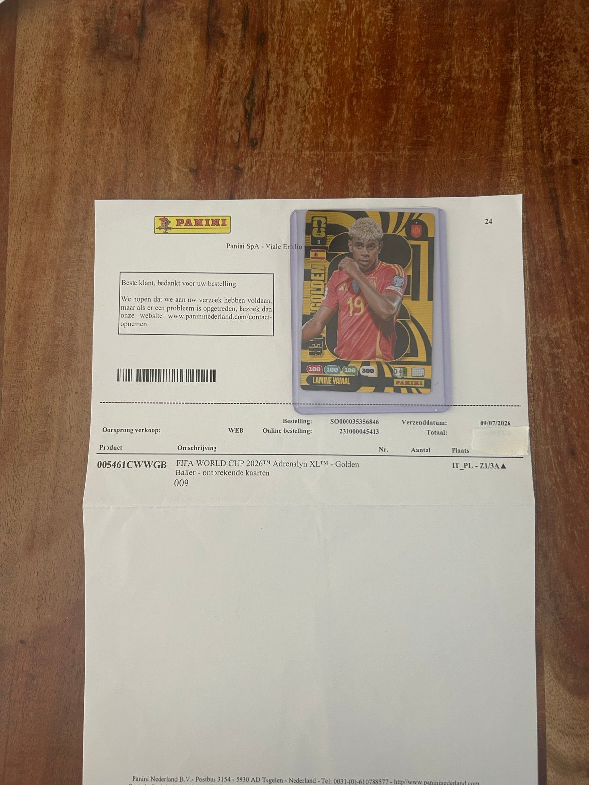 Panini Adrenalyn XL FIFA WC 2026 Golden Baller Yamal, Ophalen of Verzenden, Nieuw, Buitenlandse clubs, Spelerskaart