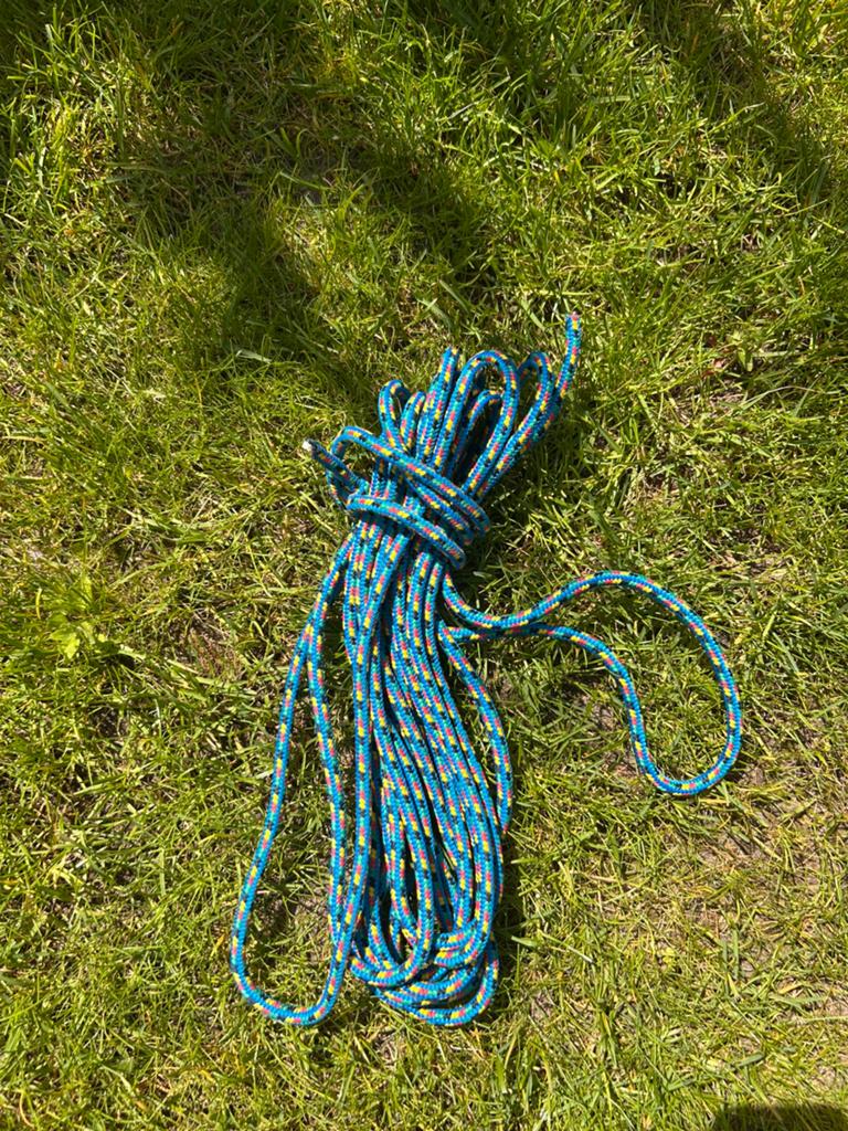 Lijn blauw met meerdere kleiren, Watersport en Boten, Ophalen of Verzenden, Gebruikt, Lijn of Blok