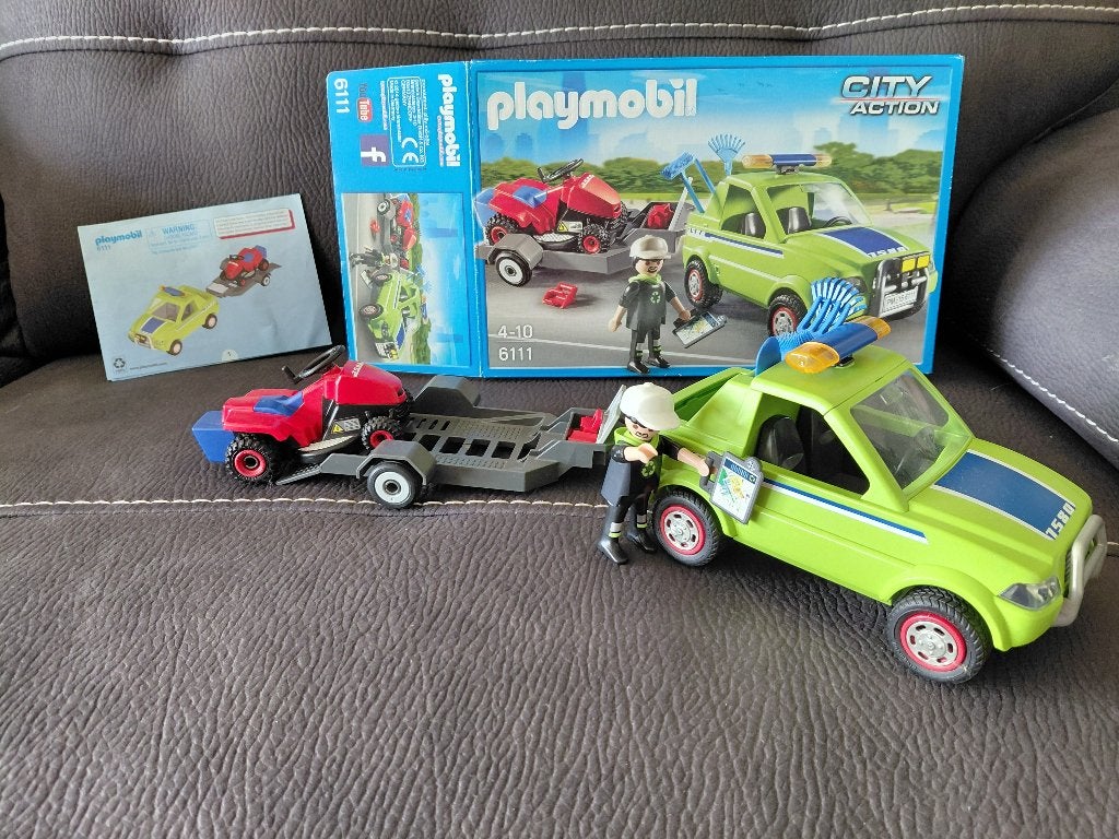Playmobil 6111 Voertuig groenbeheer met grasmaaier, Kinderen en Baby's, Complete set, Voertuig, Ophalen of Verzenden, Zo goed als nieuw