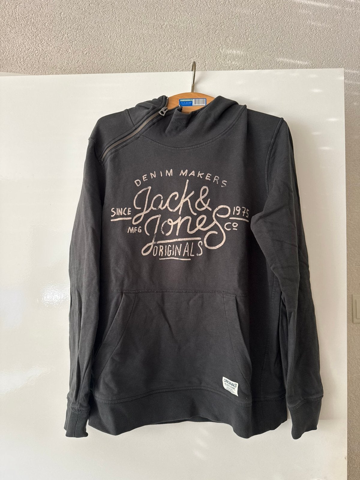 Stoere jack&jones trui met print en rits maatM, Ophalen of Verzenden, Nieuw, Maat 48/50 (M), Grijs