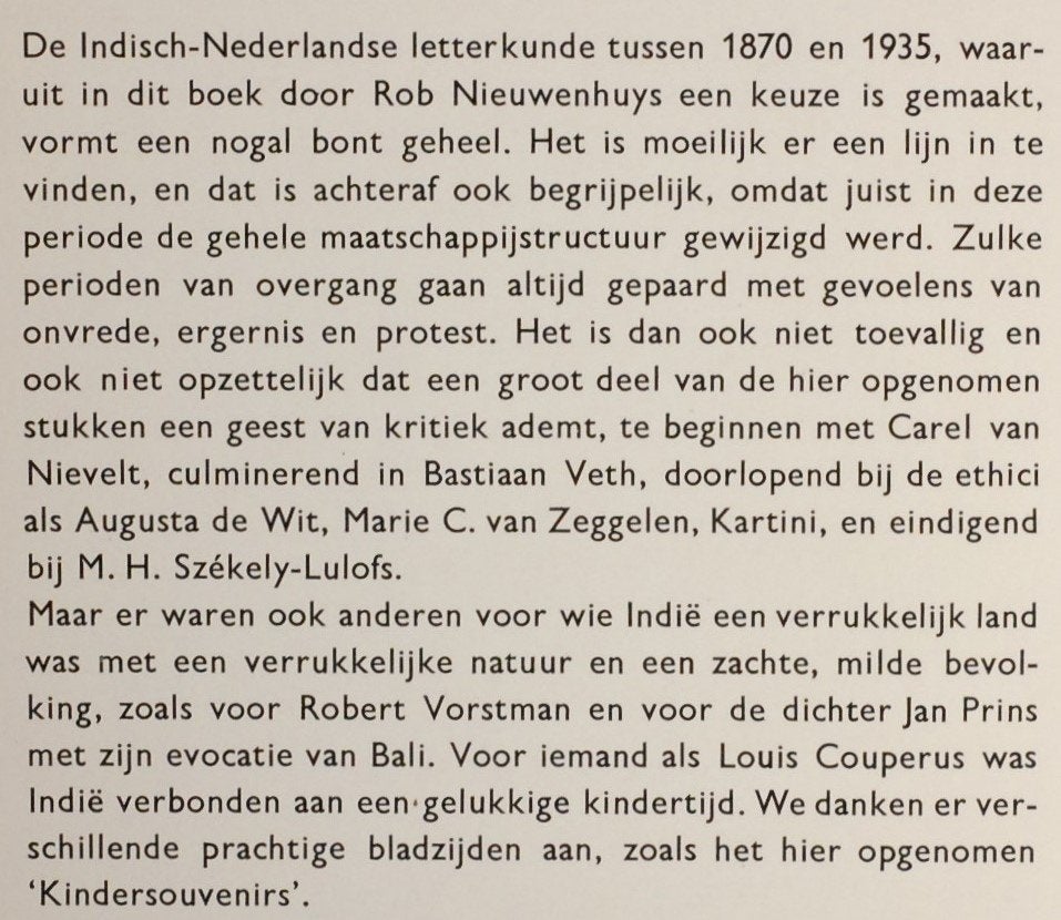 In de schommelstoel - Nederlandse letterkunde over Indonesië, Verzenden, Nederland, Rob Nieuwenhuys, Zo goed als nieuw