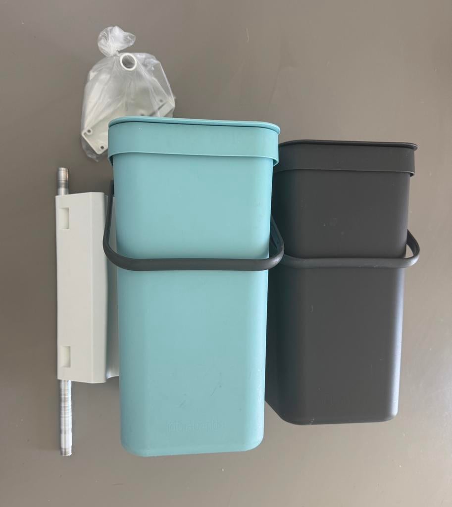 Brabantia inbouw prullenbak duo (2 x 12 l), Ophalen, Kunststof, Zo goed als nieuw, Minder dan 50 cm