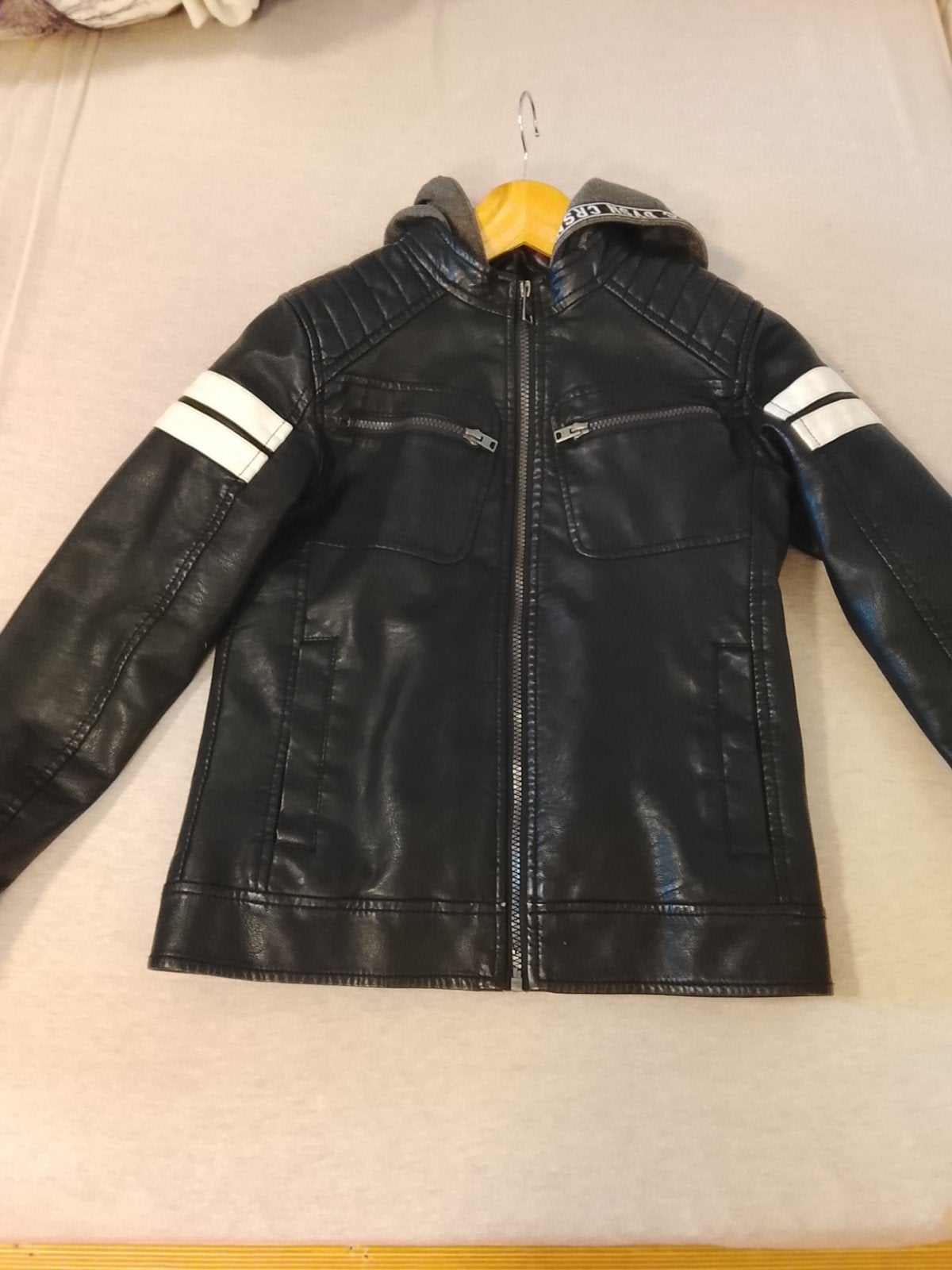 Stoere leren jongensjas - Maat 146/152 (10-12 jaar), Gebruikt, Jongen, Jas, Crosswind