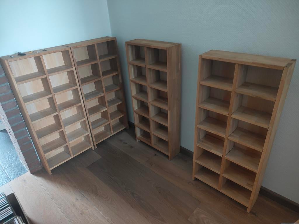 Massief eiken cd rekjes, Ophalen of Verzenden, Zo goed als nieuw, Hout, Minder dan 50 cm