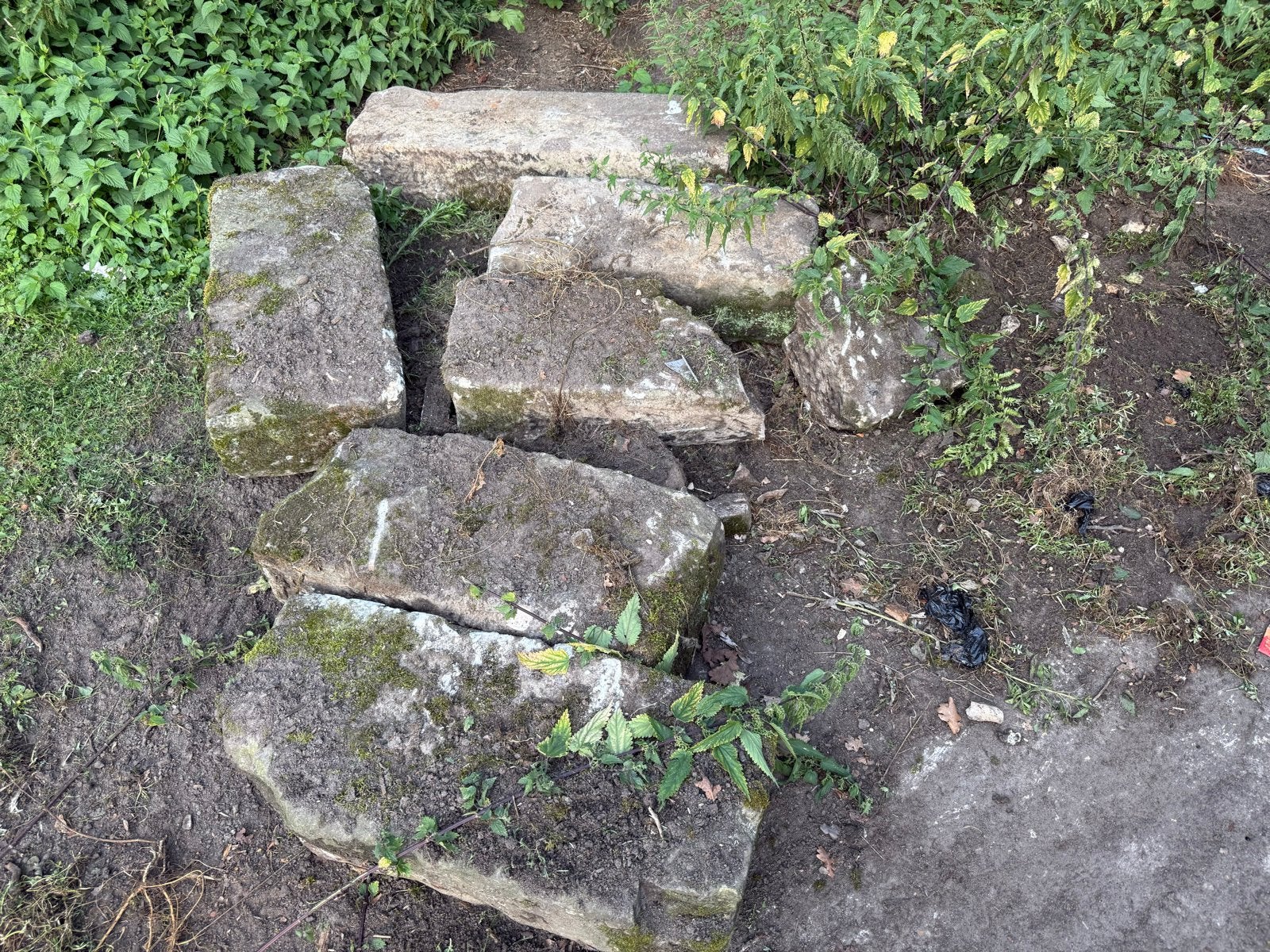 Partij van 8 Bentheimer zandstenen, Tuin en Terras, Ophalen, Gebruikt, Beton, Terrastegels