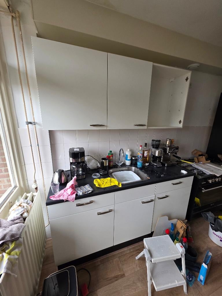 Compleet keukenblok, Huis en Inrichting, Ophalen, Wit, Enkelwandige keuken, Zo goed als nieuw