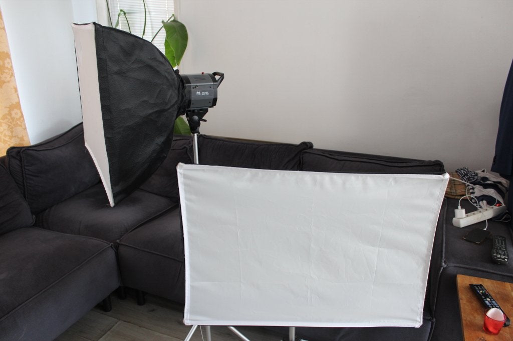 Falcon Eyes GN-150MV Studioflitser met Softbox en Statief, Ophalen, Falcon Eyes, Zo goed als nieuw, Inclusief lampen