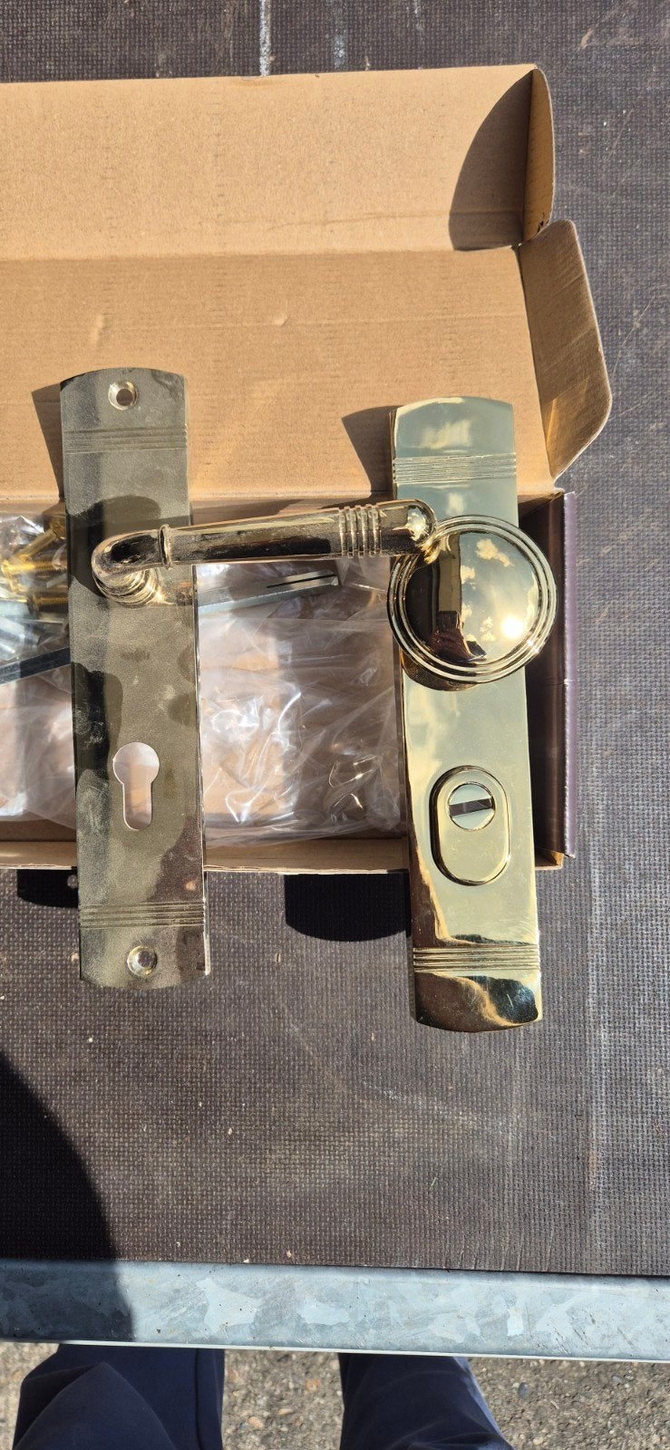 Goudkleurige Deurklink Set van Intersteel, Ophalen of Verzenden, Nieuw, Koper of Messing, Klink of Kruk