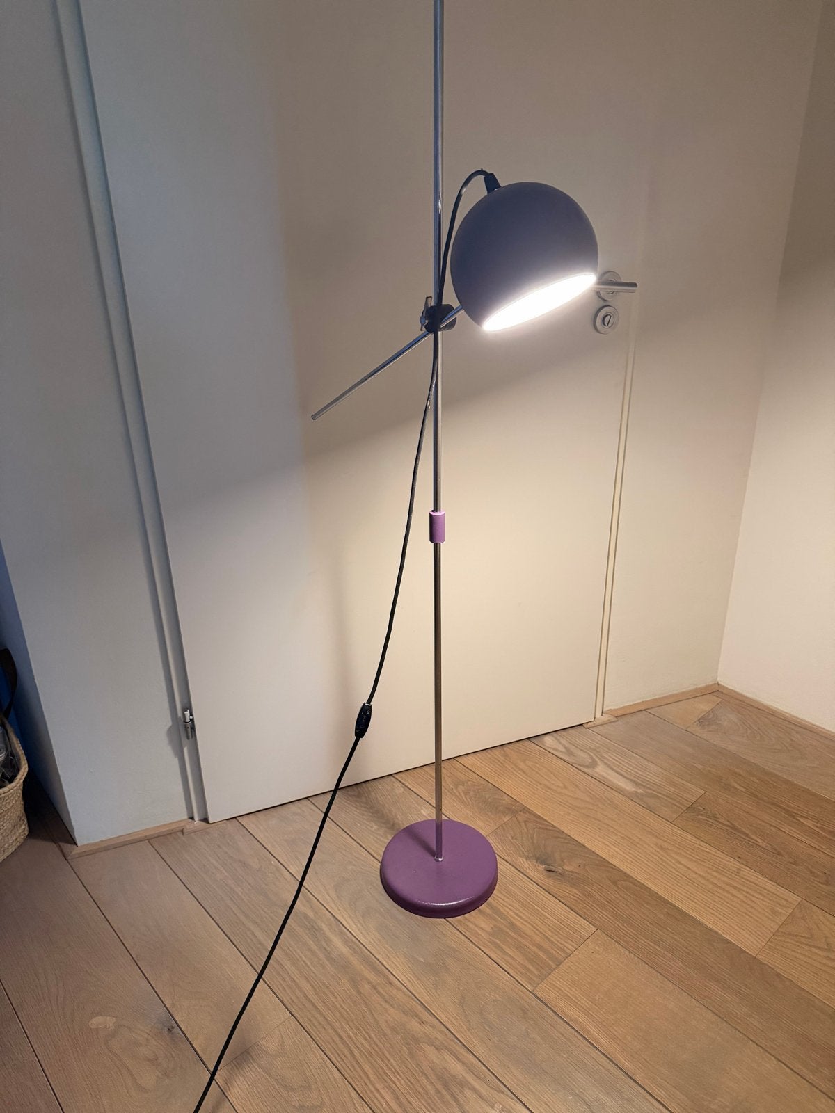 Paarse Space Age Bol lamp van Gepo, Gebruikt, 100 tot 150 cm, E27 (groot), Metaal