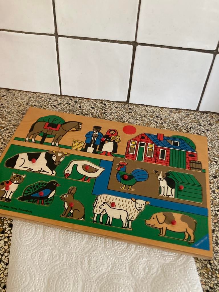 Oude houten puzzel, Ophalen of Verzenden, Gebruikt
