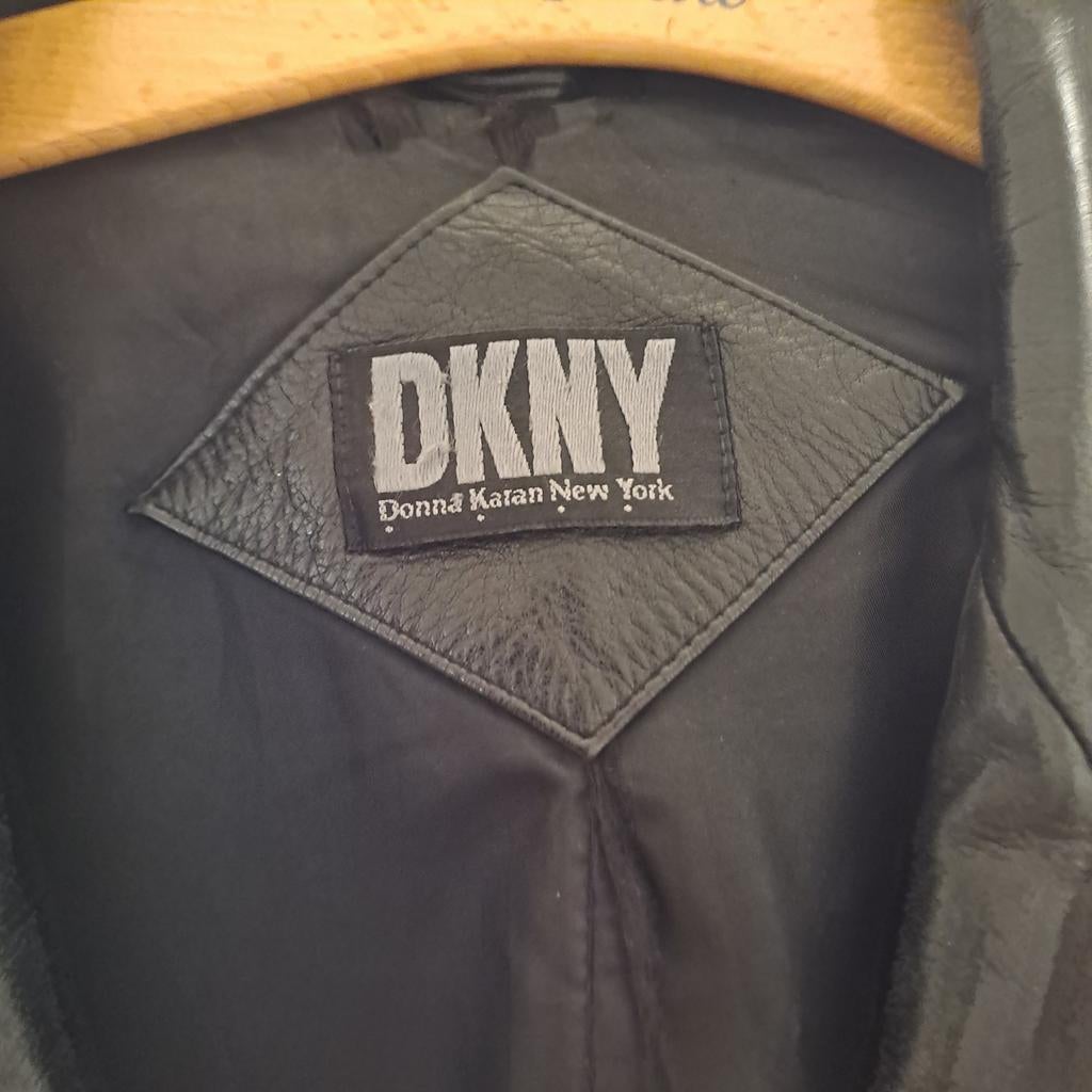 DKNY Leren jas - Voering mouwen te vervangen - Maat 52/54, Kleding | Heren, Jassen | Winter, Maat 52/54 (L), Zwart, Ophalen of Verzenden