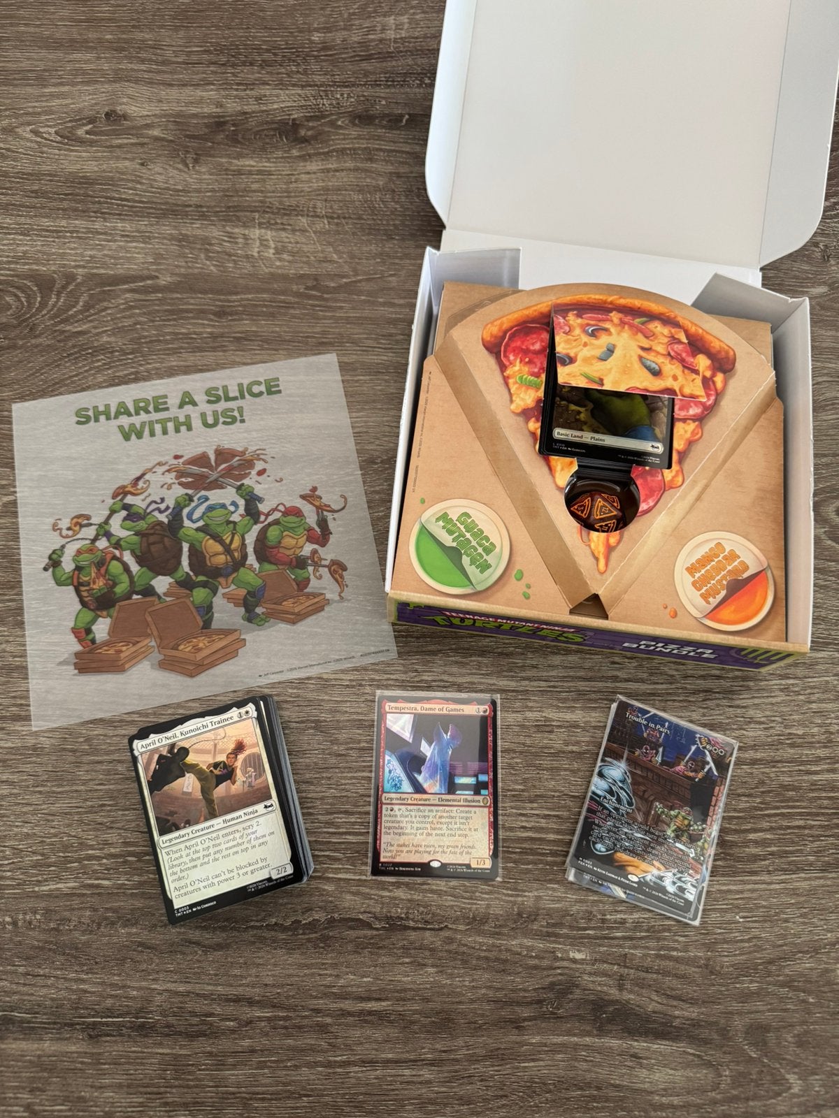 Mooie bulk MTG”Teenage Mutant Ninja Turtles” incl. Pizzadoos, Verzenden, Zo goed als nieuw, Meerdere kaarten, Foil