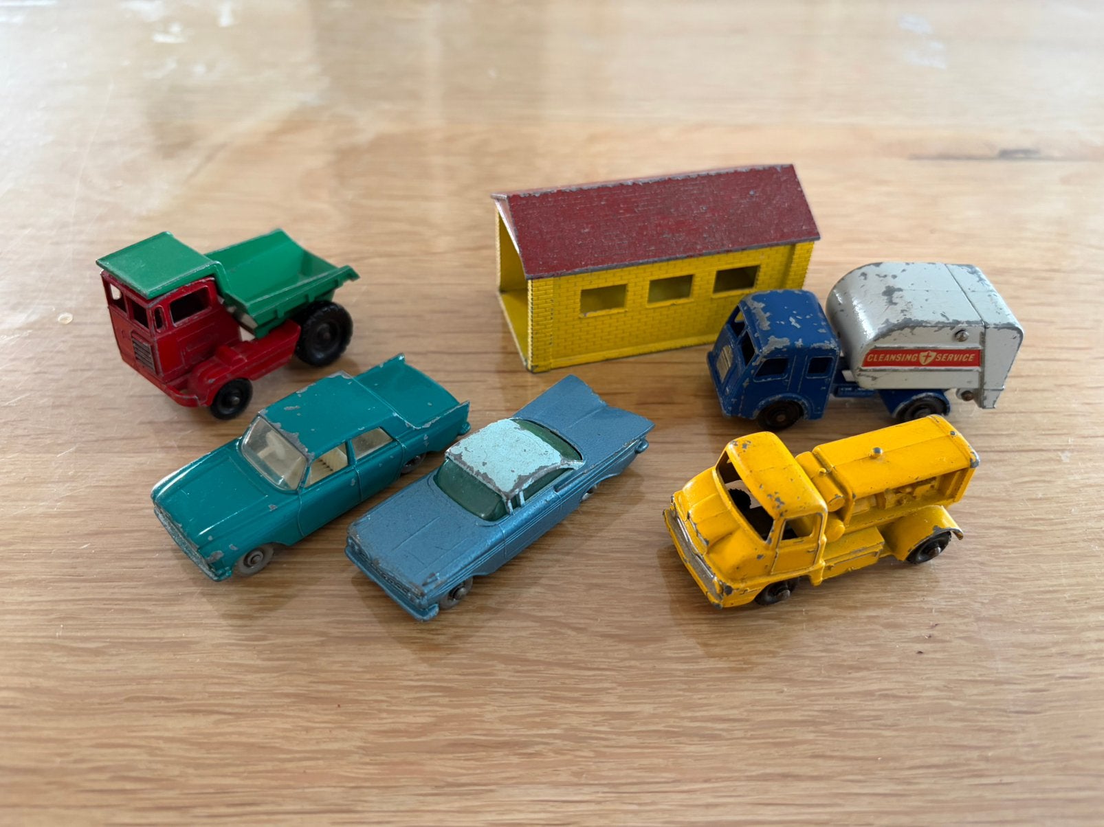 6 Lesney Mattchbox. Oa Garage, chevrolet impala, ford zephyr, Ophalen of Verzenden, Gebruikt, Auto, Lesney