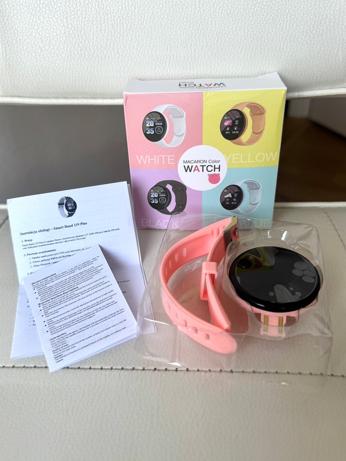 Macaron D18 Smartwatch/Fitness Tracker Roze (Nieuw in doos), Verzenden, Nieuw, Roze, Android