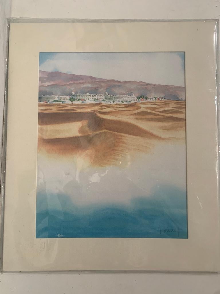 Gran Canaria strand prent, Verzamelen, Ophalen of Verzenden, Voor 1940, Gebruikt, Overige onderwerpen