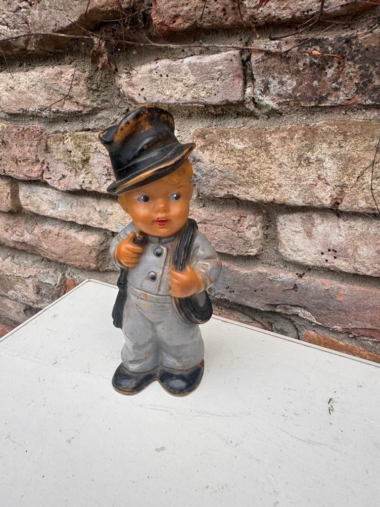Oud rubberen popje schoorsteenveger vintage, Ophalen of Verzenden