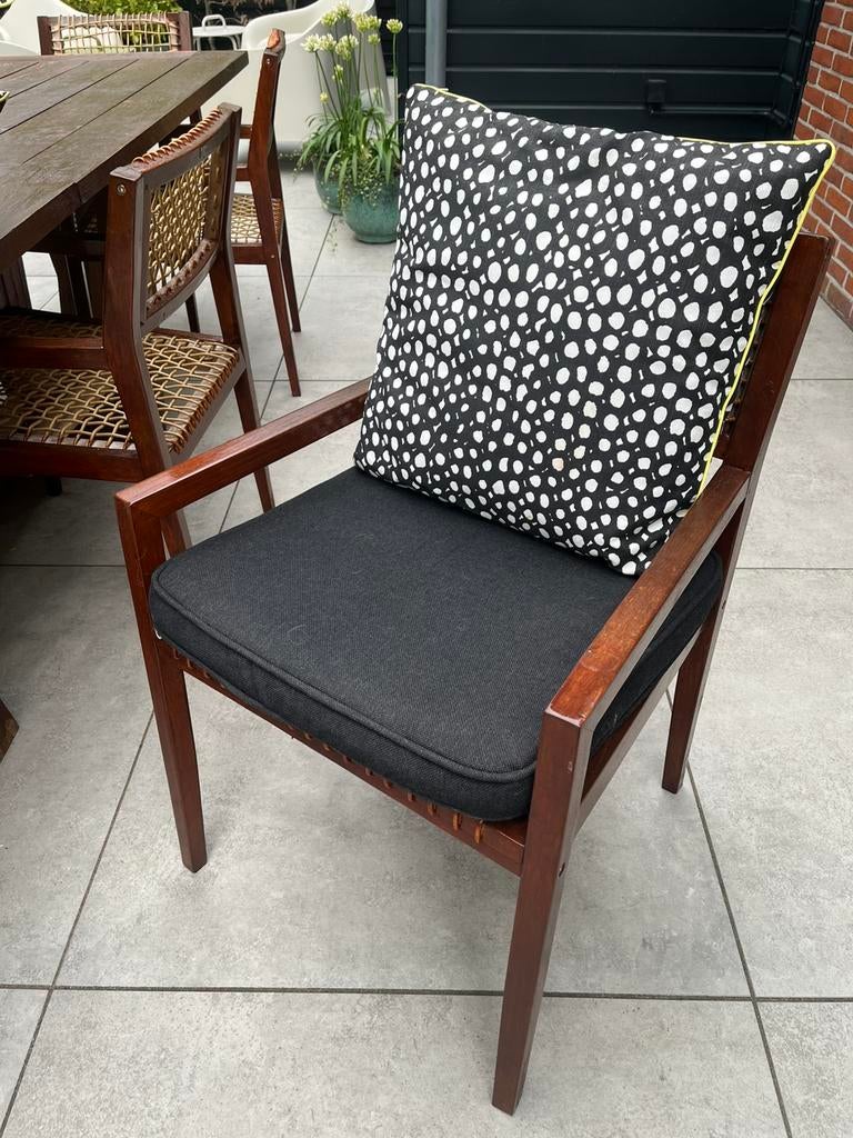 Tuinstoelkussens set van 4, Tuin en Terras, Tuinstoelen, Ophalen of Verzenden, Gebruikt, Textileen