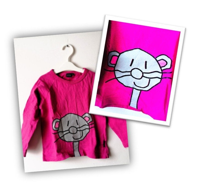 Roze Design Heroes shirt met muis – Maat 92/98 (2-4 jaar), Gebruikt, Meisje, Ophalen of Verzenden, Shirt of Longsleeve