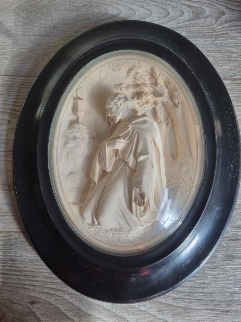 34cm 19e eeuwse meerschuim Christus religieus kerk, Antiek en Kunst, Ophalen of Verzenden