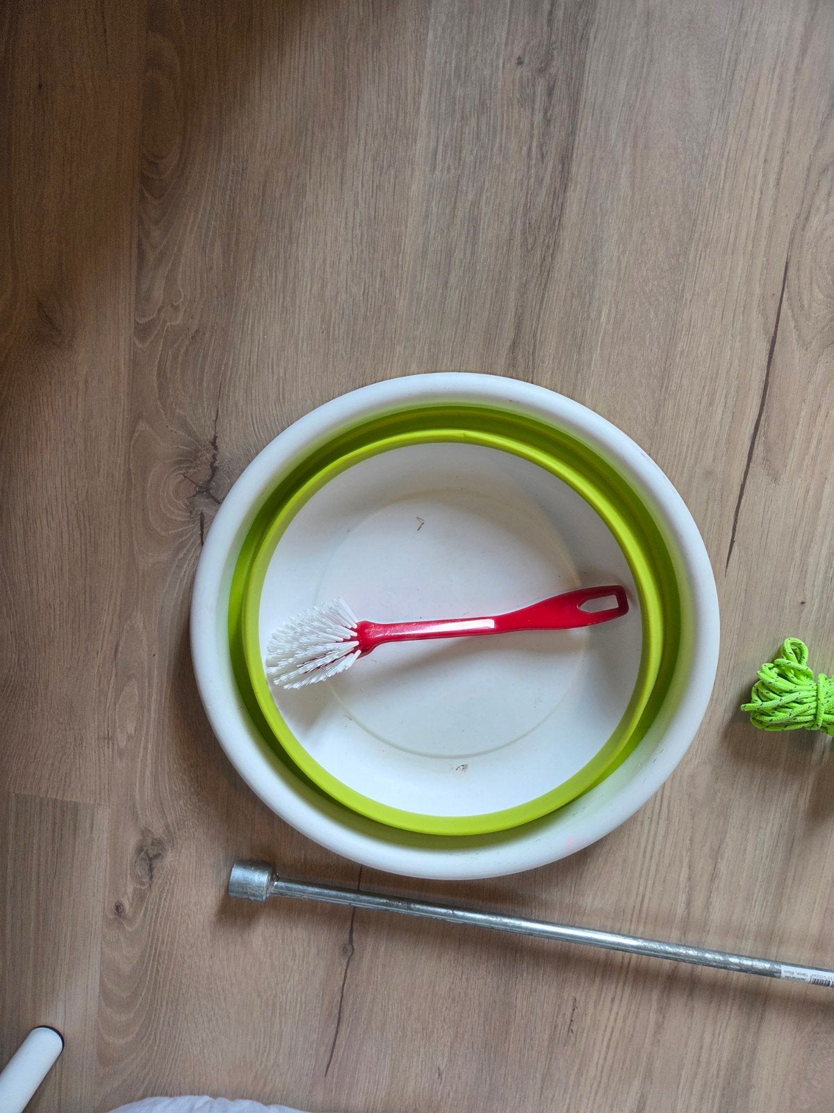 Opvouwbare afwasbak met afwasborstel, Kunststof, Ophalen of Verzenden, Wit, Overige typen